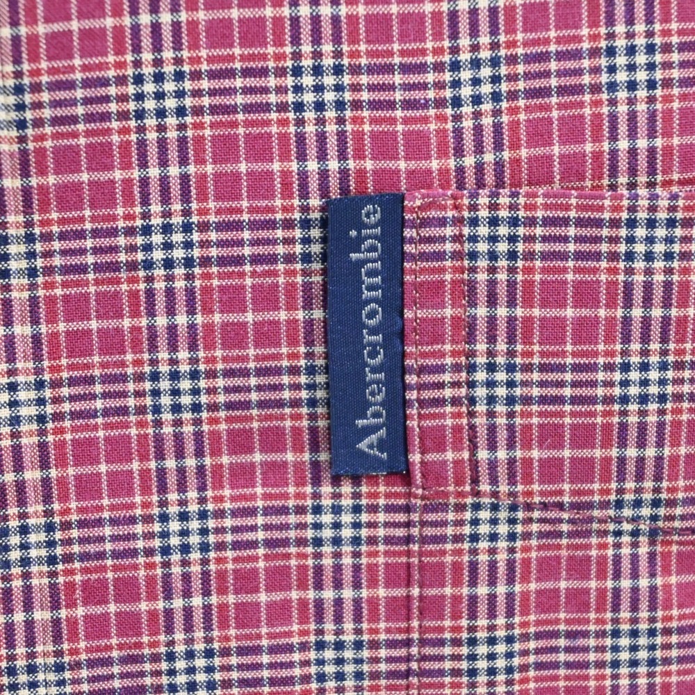 Abercrombie & Fitch Dress Shirt Plaid Long Sleeve Button Up Mens Size Large - Picture 4 of 10